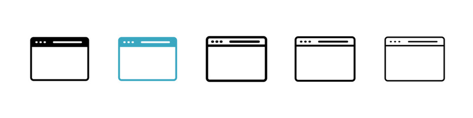 Poster - Browser window icons in Multiple Styles Set. Vector Illustration