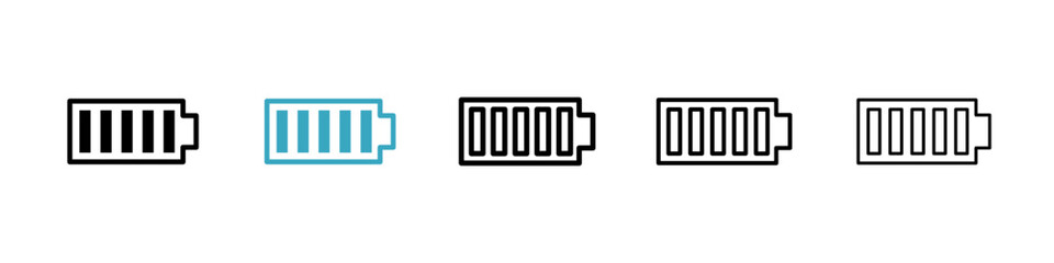 Poster - Battery icons in Multiple Styles Set. Vector Illustration