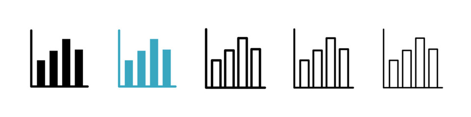 Poster - Bar chart icons in Multiple Styles Set. Vector Illustration