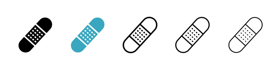 Poster - Bandage icons in Multiple Styles Set. Vector Illustration