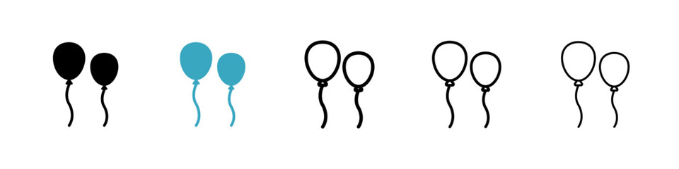 Poster - Balloons icons in Multiple Styles Set. Vector Illustration