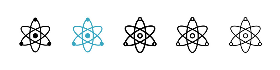 Poster - Atom icons in Multiple Styles Set. Vector Illustration