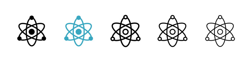 Poster - Atom icons in Multiple Styles Set. Vector Illustration