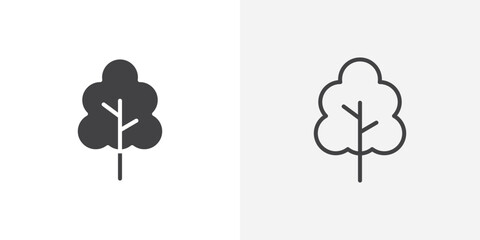 Poster - Tree icon vector symbol for mobile apps and website UI designs.