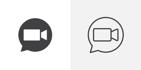 Poster - Video call icon vector symbol for mobile apps and website UI designs.