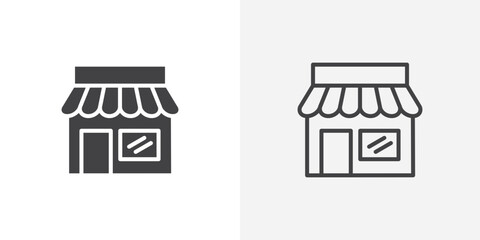 Poster - Store icon vector symbol for mobile apps and website UI designs.
