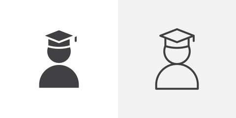 Poster - Student icon vector symbol for mobile apps and website UI designs.