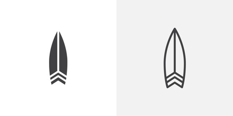 Poster - Surf board icon vector symbol for mobile apps and website UI designs.