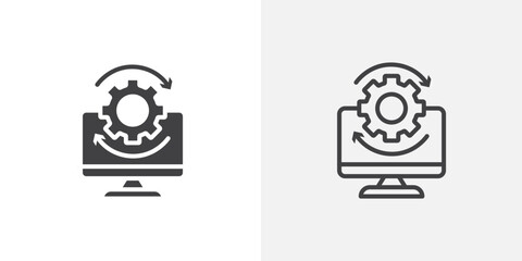 Poster - System update icon vector symbol for mobile apps and website UI designs.