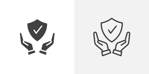 Poster - Protection icon vector symbol for mobile apps and website UI designs.