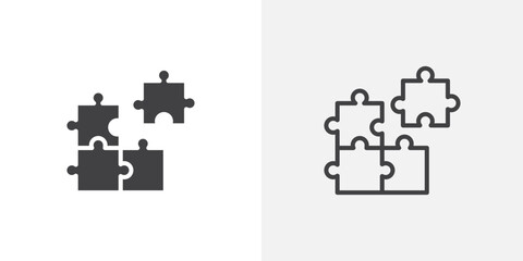 Poster - Puzzle piece icon vector symbol for mobile apps and website UI designs.