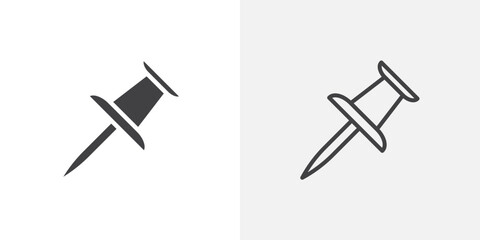 Poster - Push Pin icon vector symbol for mobile apps and website UI designs.