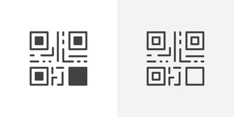 Poster - QR code icon vector symbol for mobile apps and website UI designs.