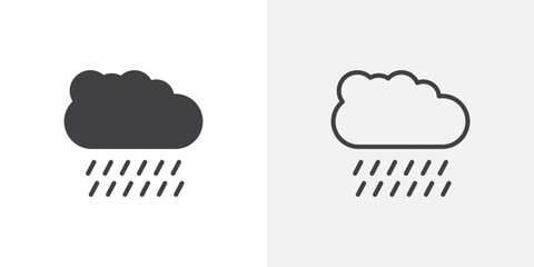 Poster - Rain icon vector symbol for mobile apps and website UI designs.