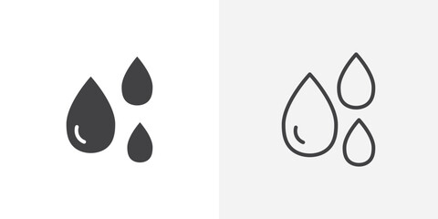 Poster - Raindrops icon vector symbol for mobile apps and website UI designs.
