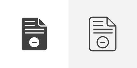 Poster - Remove file icon vector symbol for mobile apps and website UI designs.