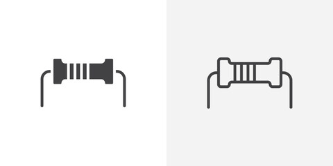 Poster - Resistor icon vector symbol for mobile apps and website UI designs.