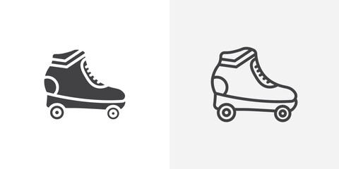 Poster - Roller skates icon vector symbol for mobile apps and website UI designs.