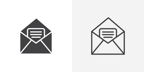 Poster - Open envelope icon vector symbol for mobile apps and website UI designs.