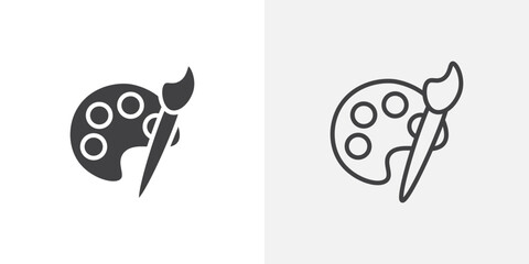 Poster - Paint icon vector symbol for mobile apps and website UI designs.