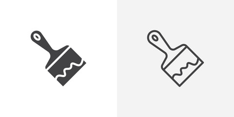 Poster - Paint brush icon vector symbol for mobile apps and website UI designs.