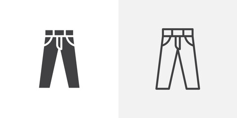 Poster - Pants icon vector symbol for mobile apps and website UI designs.
