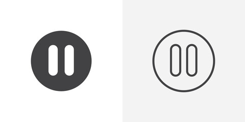 Poster - Pause icon vector symbol for mobile apps and website UI designs.