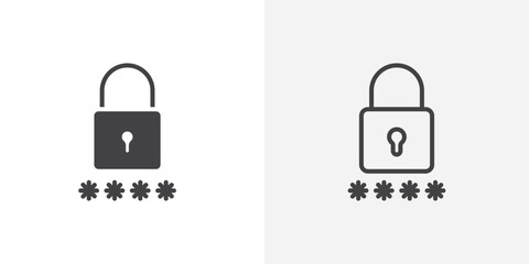 Poster - Password icon vector symbol for mobile apps and website UI designs.