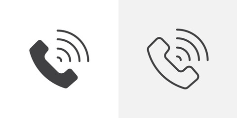 Poster - Phone call icon vector symbol for mobile apps and website UI designs.