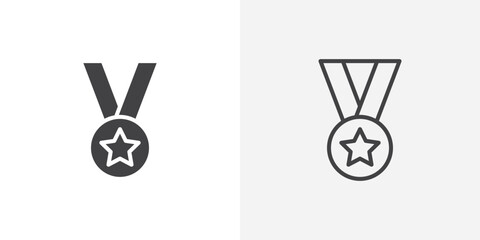 Poster - Medal icon vector symbol for mobile apps and website UI designs.