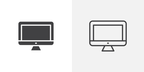 Poster - Monitor icon vector symbol for mobile apps and website UI designs.