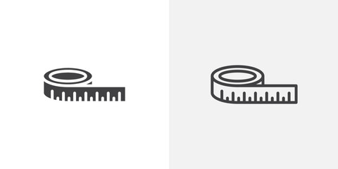 Poster - Meter tape icon vector symbol for mobile apps and website UI designs.