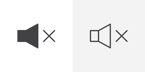 Poster - Mute icon vector symbol for mobile apps and website UI designs.