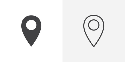 Poster - Navigation pin icon vector symbol for mobile apps and website UI designs.