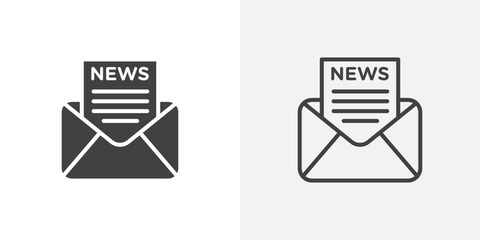 Poster - Newsletter icon vector symbol for mobile apps and website UI designs.
