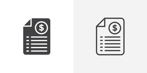 Poster - Invoice icon vector symbol for mobile apps and website UI designs.