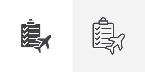 Poster - Itinerary icon vector symbol for mobile apps and website UI designs.