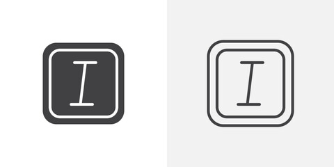Poster - Italic button icon vector symbol for mobile apps and website UI designs.