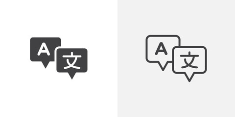 Poster - Language icon vector symbol for mobile apps and website UI designs.