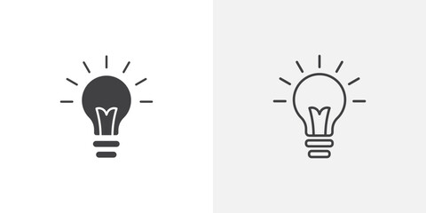Poster - Lightbulb icon vector symbol for mobile apps and website UI designs.