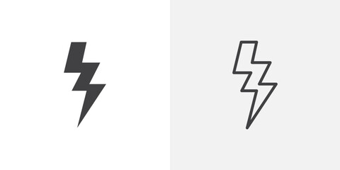 Poster - Lightning bolt icon vector symbol for mobile apps and website UI designs.