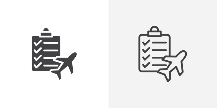 Itinerary icon vector symbol for mobile apps and website UI designs.