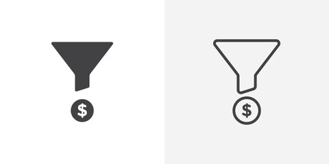 Leinwandbilder - Funnel icon vector symbol for mobile apps and website UI designs.