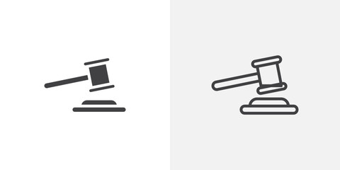 Leinwandbilder - Gavel icon vector symbol for mobile apps and website UI designs.