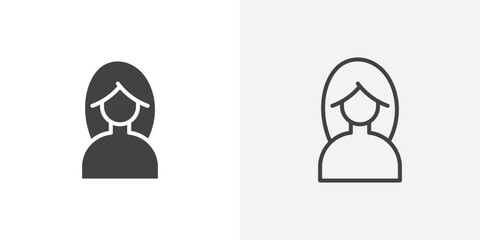 Leinwandbilder - Girl icon vector symbol for mobile apps and website UI designs.