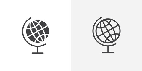 Leinwandbilder - Globe icon vector symbol for mobile apps and website UI designs.