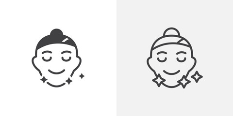Leinwandbilder - Glowing skin icon vector symbol for mobile apps and website UI designs.
