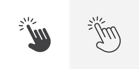 Leinwandbilder - Hand pointer icon vector symbol for mobile apps and website UI designs.