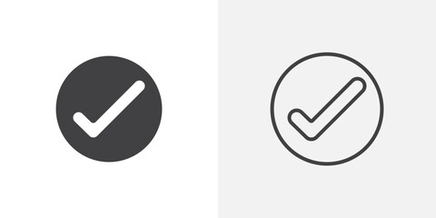 Poster - Checkmark icon vector symbol for mobile apps and website UI designs.