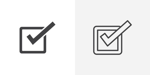 Poster - Check mark icon vector symbol for mobile apps and website UI designs.